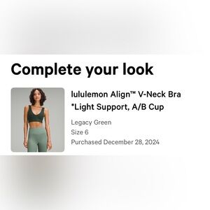 Lululemon Athletica V-Neck Bra in Dark Green
